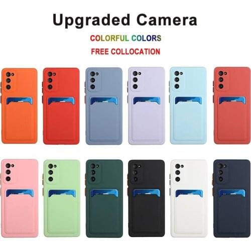 Card Bag Candy Color Phone Case For Huawei P30 P40 Pro Cover Shockproof Soft Silicone TPU Case For Huawei Mate 30 40 Pro Funda