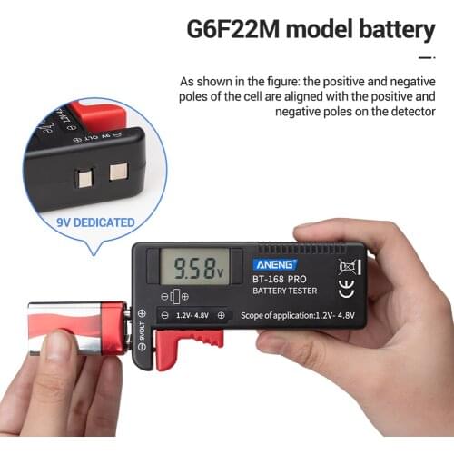 ANENG Digital Battery Tester BT-168 PRO 1.2V-4.8V AAA AA Button Cell Checker for Household Battery Testing Decoration