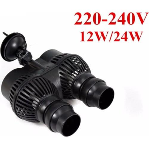 Aquarium Wavemaker Double Power Head Water Circulation Pump With Suction Cup Adjustable Direction Making Water Current 12/24W