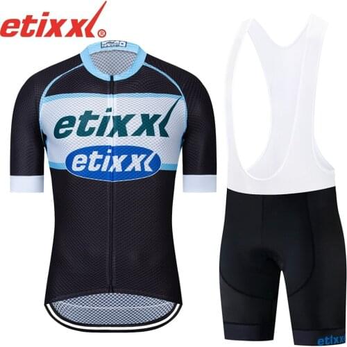 ETIXXL 2021 Men Summer Short Sleeve cycling jersey bike bib shorts set