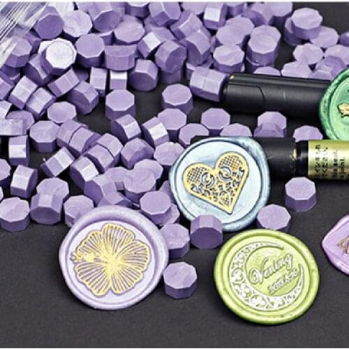 Purple series 100pcs Wax Seal Beans Stamp Beads for Vintage Craft Envelope Wedding Ancient Sealing Wax Stamp Making Tools