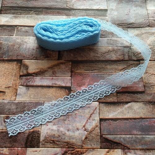 Hot Selling Wholesale! 10 yards of beautiful Sky Blue lace ribbon 28mm width DIY Jewelry/Clothing accessories For Sewing