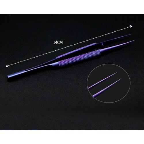 Mobile phone repair fingerprint flying line tweezers fine-pointed straight curved lengthened hardened titanium alloy 0.15MM for