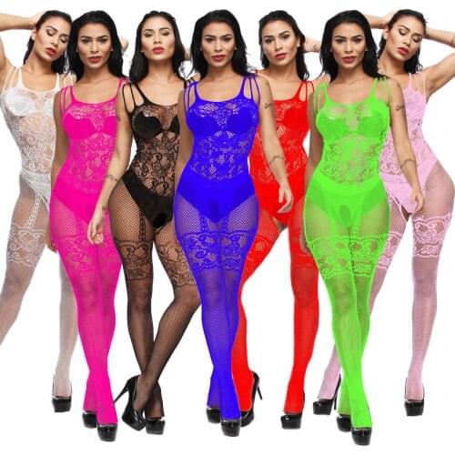 Fashion Women Lingerie Bodysuit Sexy Sheer Fishnet Nightwear Underwear Sexy Costume Body Femme Nightwear Underwear 2021 New