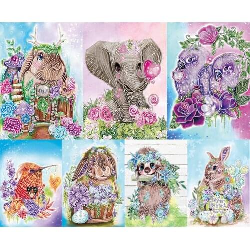 DIY Partially Special-shaped Drill Diamond Painting Animal Series Decoration Gift Hanging Painting Diamond Painting 30x40cm