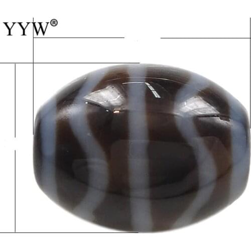Natural Tibetan Dzi Beads for making diy Jewelry Bracelet necklace Oval, water wave two tone, Hole:Approx 2mm, Sold By PC