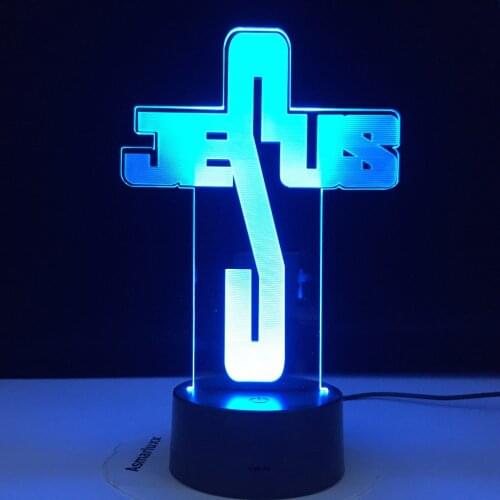 New Jesus 3d Lamp Acrylic Touch Switch Colorful Desk Lamp Visual Gradient Visual Stereo Night Light For Children New Year Gift