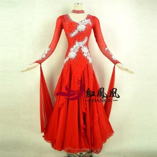 2018 new Modern dance dress women ballroom dance competition dress waltz dance dress adult female dance big swing dress