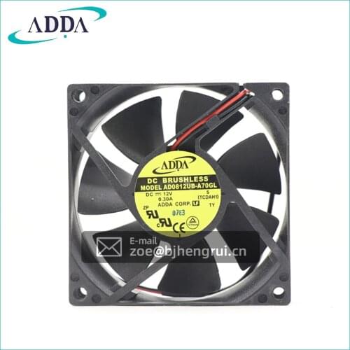 Brand new original Taiwan ADDA fan AD0812UB-A70GL 8025 DC12V 0.30A cooling fan