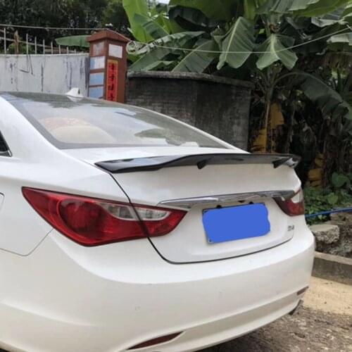 Use For Hyundai Sonata 8 Spoiler 2013--2015 Year Real Glossy Carbon Fiber R Style Rear Wing Sport Accessories Body Kit