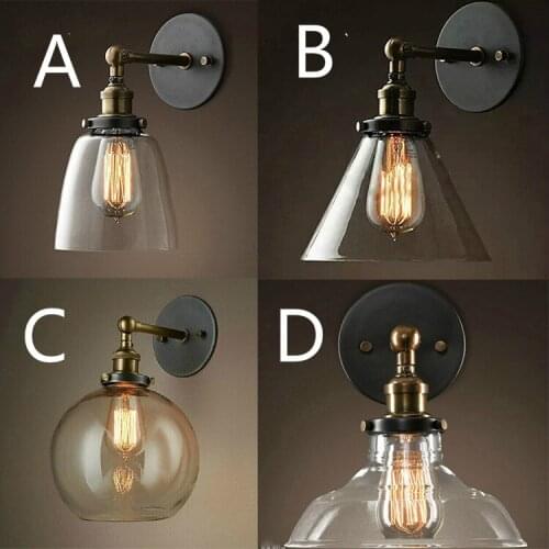 Retro Industrial Wind Glass Wall Lamp Bronze Clear Transparent Plating Wall Lamp LB12521 led wall lamp modern wall light