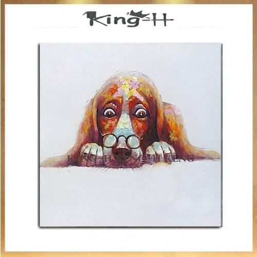 Hand-painted dog art in the modern abstract painting, canvas oil painting decorative art popular animals living the lobby