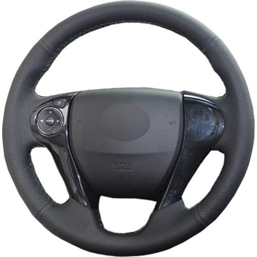 Hand Sewing Car Steering Wheel Cover Leather Suede Wrap For Honda Ridgeline Pilot Honda Accord 9 Crosstour Odyssey 2013-2020