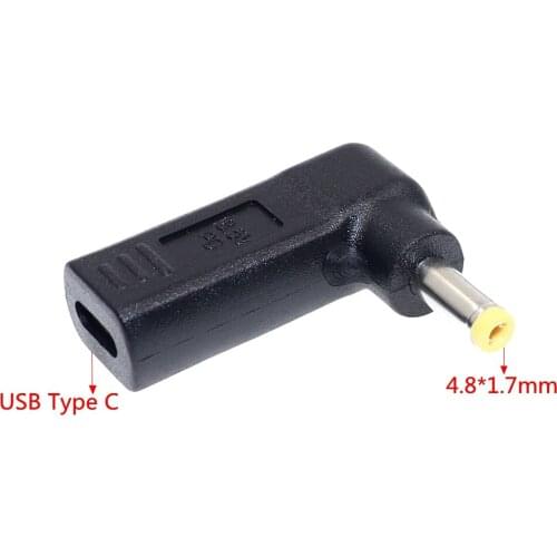 DC Plug Power Adapter USB Type C Female to 4.8*1.7mm Converter Laptop Charger for Hp compaq 500 510 520 530 540 550 620 CQ515