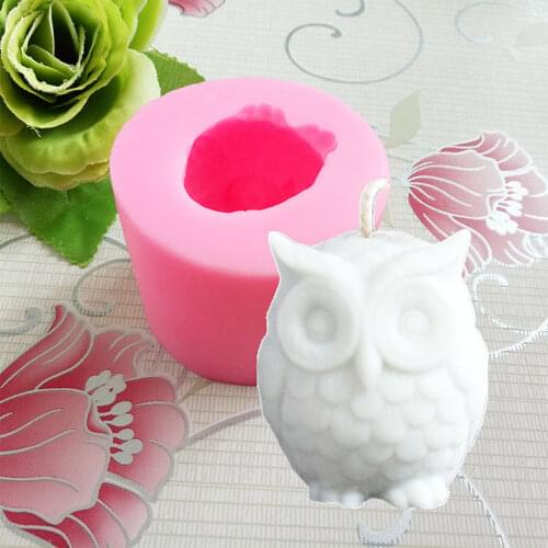 3D DIY Silicone Fondant Owl Mold Cake Mould Cupcake Cartoon Soap Molds Cookie Craft Chocolate Baking Tool Kitchen Accessories