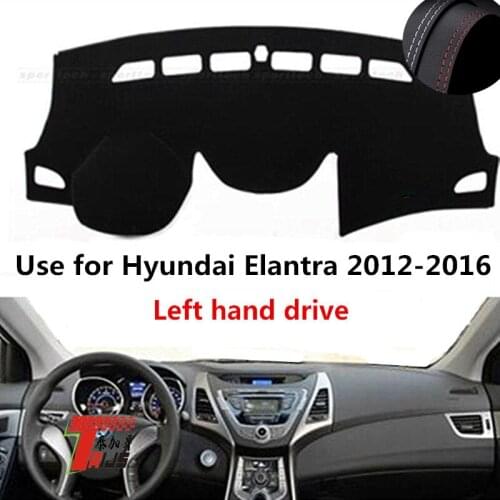 TAIJS Factory Sport Classic Leather Car Dashboard Cover For Hyundai Elantra 2012 2013 2014 2015 2016 Left hand drive