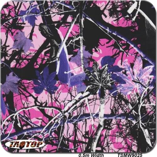 TSMR9025 0.5M * 10M Popular Purple Tree Camo leaves Hydro Dipping Film Water Print Transfer Printing Hydrographics Film