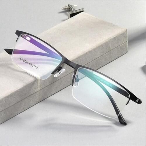 Ultralight Business Mens Optical Glasses Frames for Myopia ,Semi-Frame Spring Hinge Prescription Eyewear Glasses Frame F612