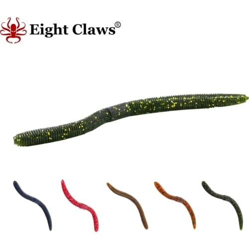 EIGHT CLAWS Soft Fishin Lure 10cm/2g 13cm/3.7g Artificial Earthwarm Silicone Jig Bait 10pcs/bag Worm Shad Wobbler Swimbait
