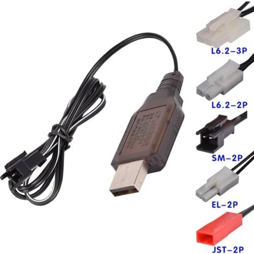 4.8V 250mA USB charger EL-2P/JST-2P/L6.2-2P/3.5MM/SM-2P Plug For RC Toys Cars Boats Parts 4.8v Ni-Cd Ni-MH Batteries Pack