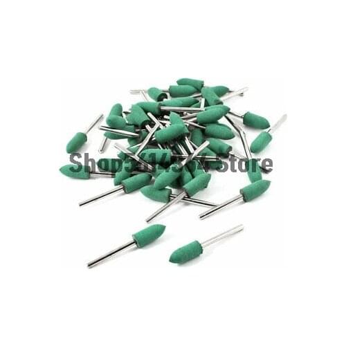 Green 3mm Shank Mounted Grinding Point Set Sanding Sharpening Tool 50 Pcs Head Diameter 8mm