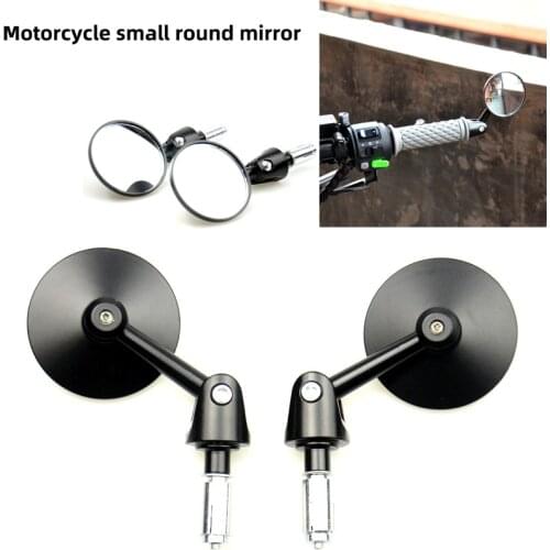 1 pair Motorcycle Modification Parts Adjustable Direction Rear View Mirror Handlebar Round Mirror Scooter Bicycle Mountain Bike