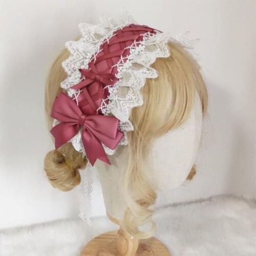 Girl Ruffles Lace Headband with Bowknot Hair Hoop Gorgeous Fashion Headwrap Sweet Anime Maid Cosplay Accessories