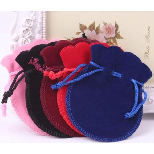 10Pcs Plush Cloth Drawstring Necklace Bracelet Jewelry Gift Bag Storage Pouch