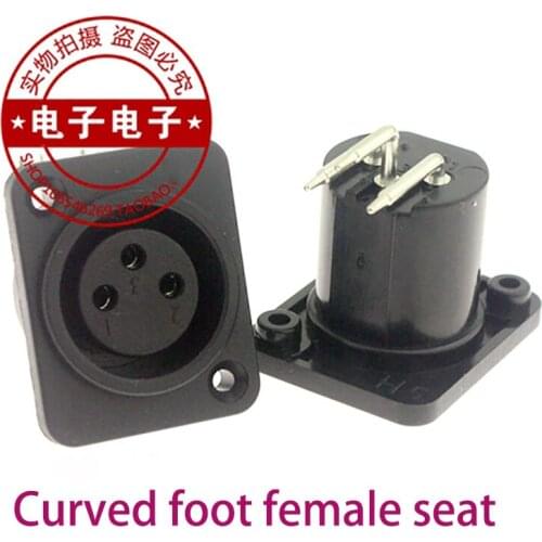 100 pcs Three-core XLR female connector Canon Mixer socket PCB panel Straight foot elbow male and female socket