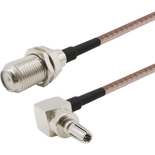 2 Pieces RF Connector F to CRC9 Cable F Female to CRC9 Right angle RG316 Pigtail Cable for HUAWEI USB Modem 15cm