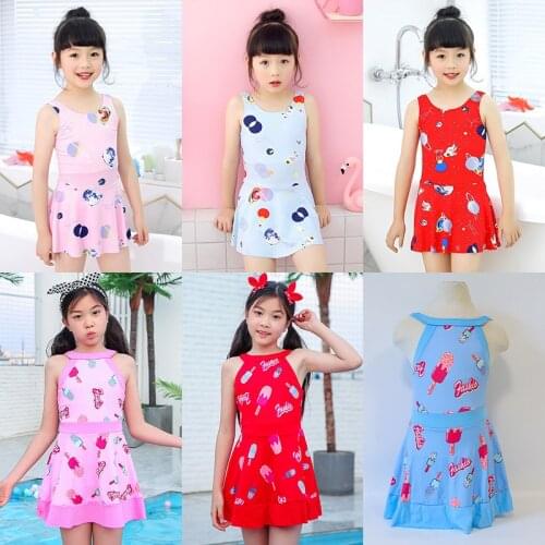 2021 New Fashion Girls Swimwear 1-4 Years Old Girl Children Korean Style Ins Style Cute Princess Dress Swimwear
