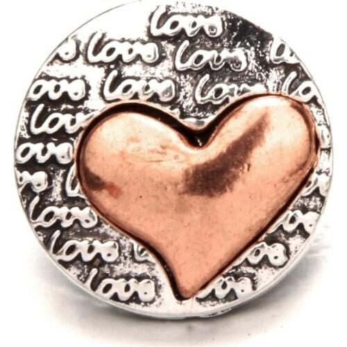 7 Styles Gold Love Heart Snap Jewelry Rose Gold Arrow Star Snap Buttons DIY 18MM Snap Button Bracelet Necklace Accessories