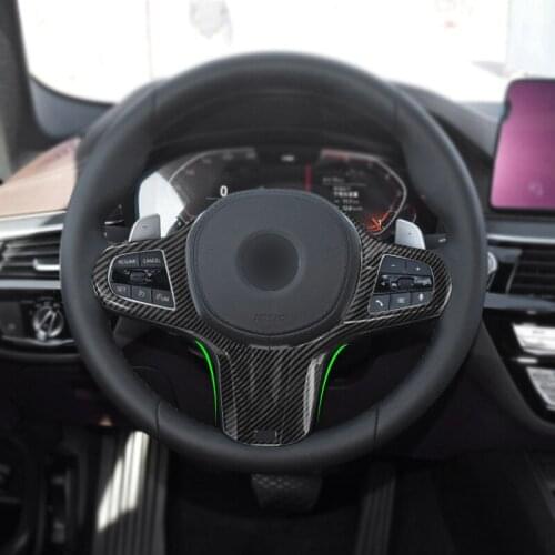 ABS Carbon Texture Car Interior Steering Wheel Cover Sticker Trim For BMW G Chassis G01 G02 G05 G11 G20 G28 G29 G30 G32 G38 G40