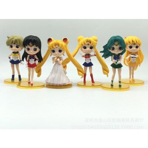 Bandai Sailor Moon Anime 6 11cm Sollar Moon Hand Office Aberdeen Ornaments Girls Favorite Model Toys