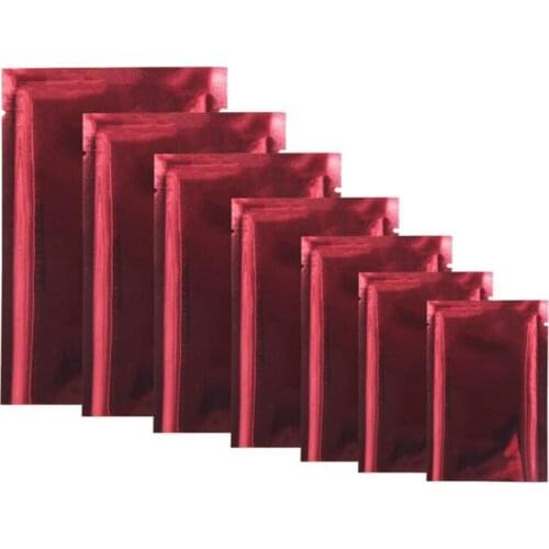 Burgundy Color Flat Type Aluminum Hot Seal Top Open Bag, Food Grocery Packaging Bag Can Be Custom-made J10019