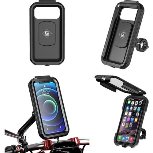 Bicycle Motorcycle Phone Holder Stand Waterproof Case Phone Mount Bag Touch Screen MTB Phone Support For 4.7-6.8" Mobile Phone