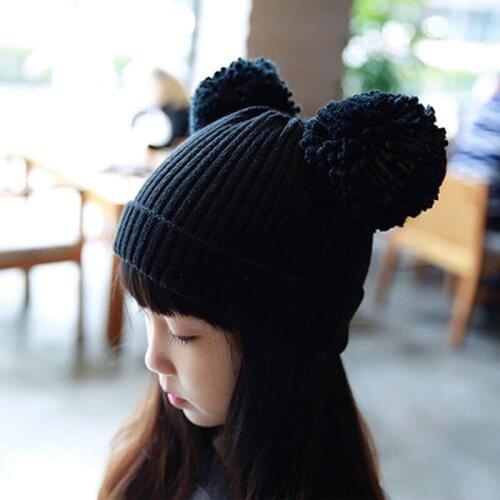 Childrens hats keep warm in autumn and winter lovely girls boys and girls baby thickened knit hats are suitable for children ag