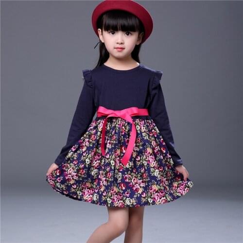 Baby Girls Princess Flower Tops Dress Long Sleeve Kids Children Party Dresses For Girls Wedding Gown Vestidos Costume Clothing