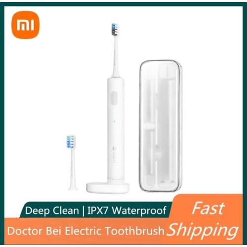 Xiaomi Mihome Store Doctor Bei Electric Toothbrush Deep Clean White tooth IPX7 Waterproof Super Light With Free Gift Travel Box