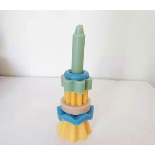 Geometric Silicone Candle Molds Building Block Aromatherapy Candle Making Set Mould Furniture Decoration Ornaments Crafts