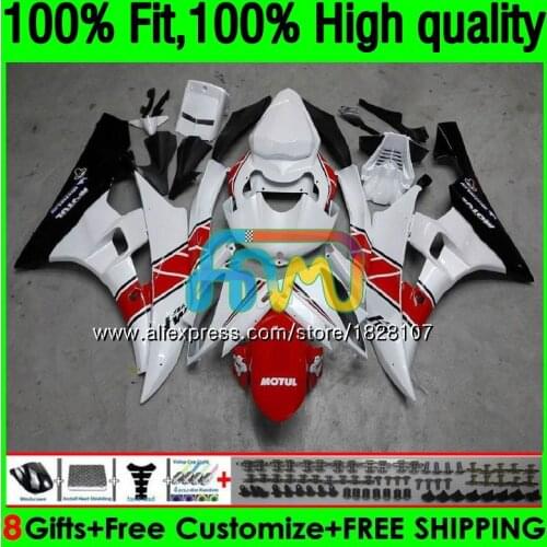 Injection For YAMAHA YZF R 6 YZF 600 YZF-600 Red white YZFR6 06 07 53BS.23 YZF R6 06-07 600CC YZF600 YZF-R6 2006 2007 Fairing