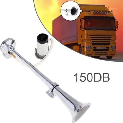 Durable 17 Inch 150DB Super Loud 12V Single Trumpet Car Auto Air Claxon Horn Compressor Kit for Car Truck Boat Motorcycles