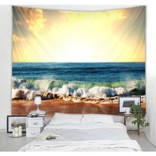 Beautiful Sea Vi City Tapestry Bohemian Wall Hanging Dream Hanging Cloth Mandala Printed Tapestry Living Room Bedroom Home Decor