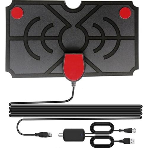 Top Deals HDTV Box HD Digital Indoor TV Flat Computer Antenna Booster Active Indoor Aerial HD Flat Design TV Antenna