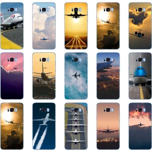 04DD Aircraft Airplane fly travel cloud Soft Silicone Cover Case for Samsung Galaxy S6 S7 edge S8 S9 S10 plus A70 A50 case