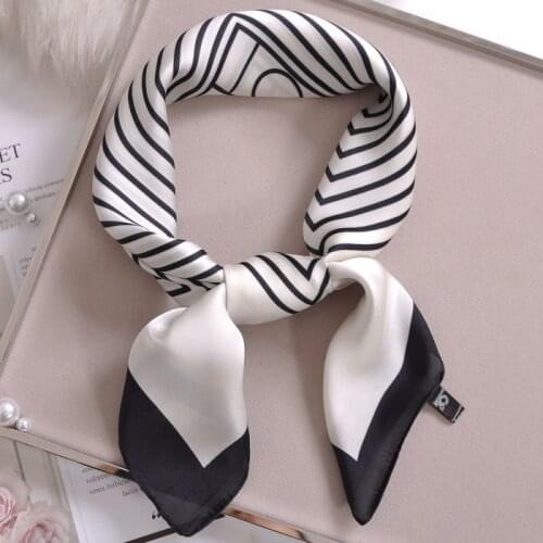 New Fashion Silk Scarf For Women Neck Hair Tie Band Bag Warp Soft Neckerchief Hijab Headscarf Female
