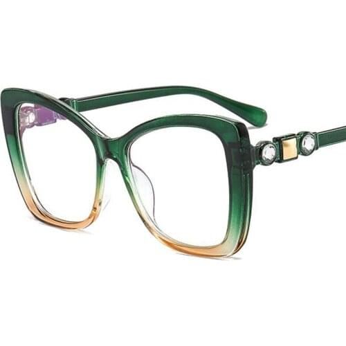 Crystal Square Sunglasses For Women Vintage Oversized Gradient Sun Glasses Gorgeous Female Shades 2021 Trendy Green Eyeglasses