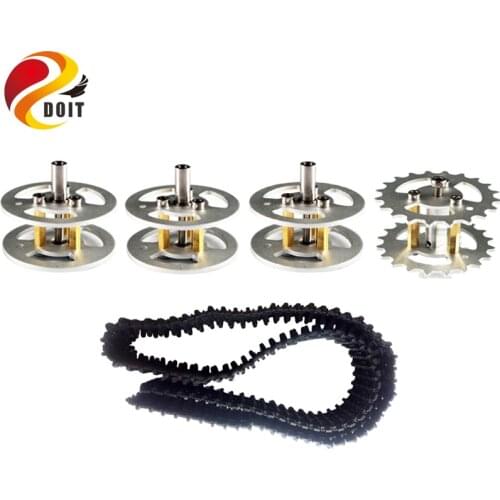 One Set Accessory for Robot Tank Car Chassis including Metal Bearing Wheel, Driving Wheel, Tracks, Motor DIY RC Toy Part