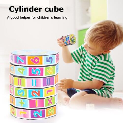 Plastic Cylindrical Cube Gift Childrens Calculate Games Mathematics Numbers Magic Cube Puzzle Learning Education Math Toys