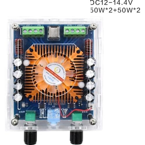 XH-A372K High Power 4 Channel Output Car Amplifier Board TDA7850 High Power Audio Amplification 4*50W